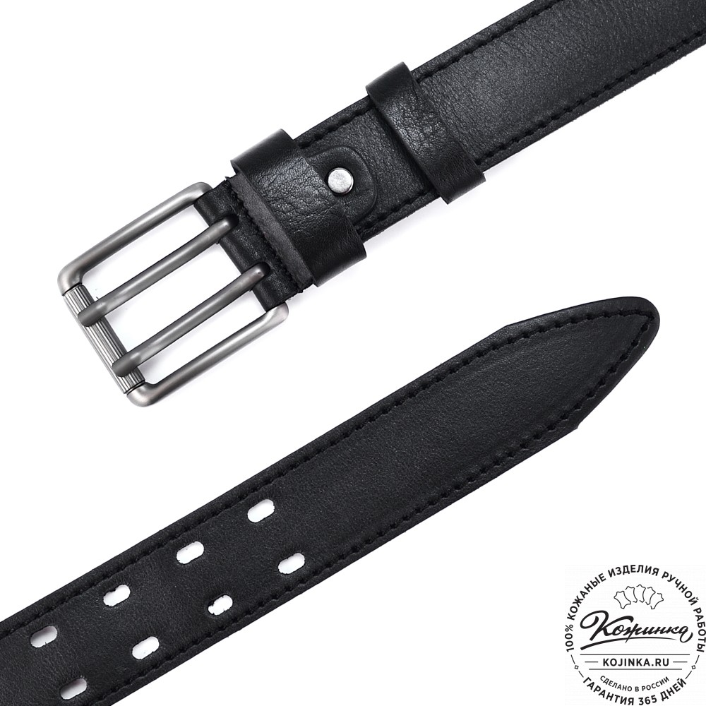 Кожаный ремень "Нельсон" (чёрный)